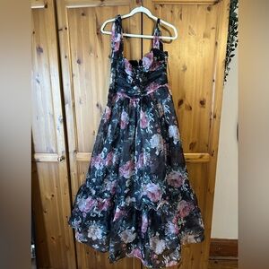 Petal and Pup black floral evening gown